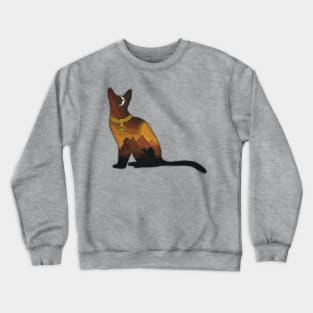 Minimalistic Paper Craft Digital Art - Egyptian Cat Crewneck Sweatshirt